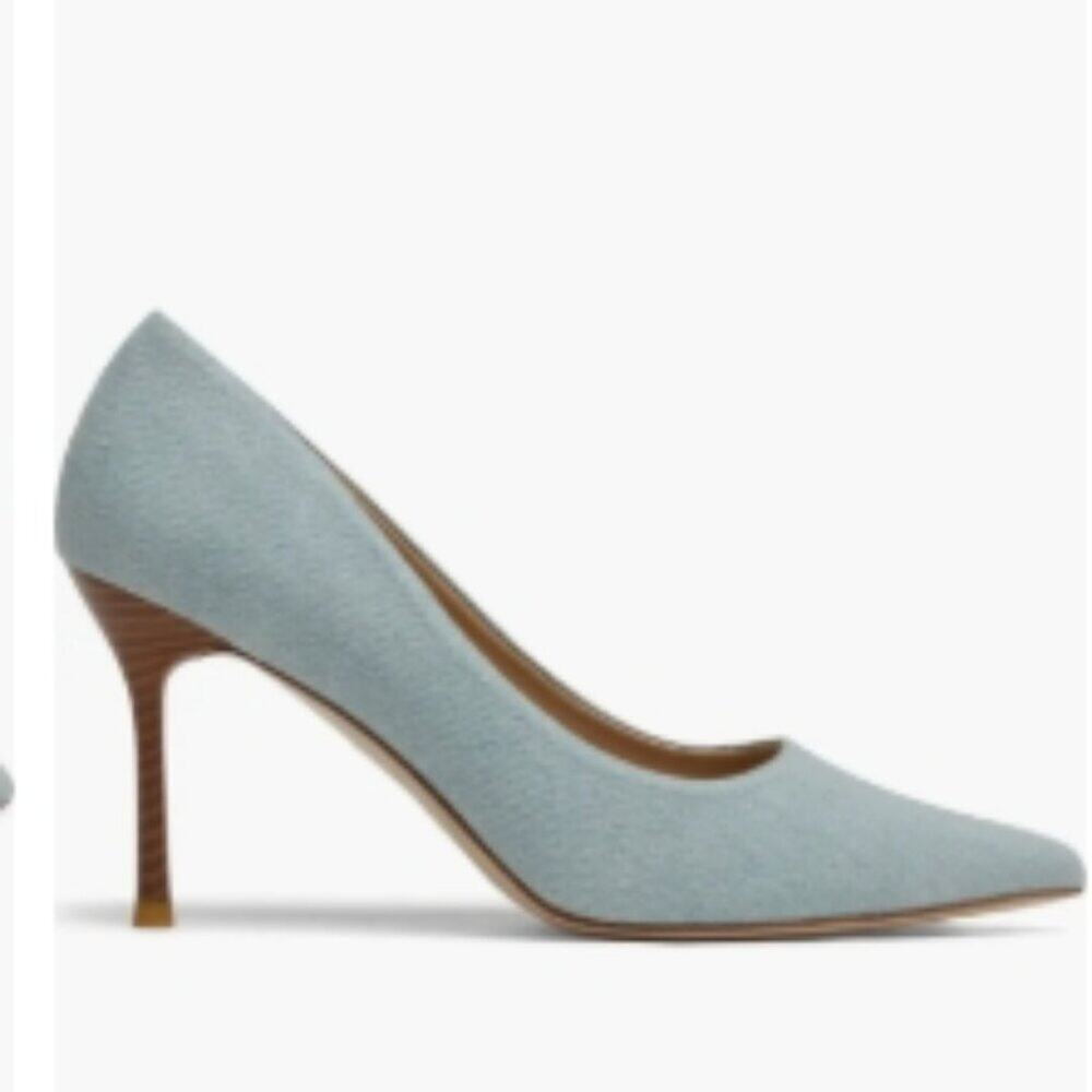 7 For All Mankind Denim Pointed Toe Pump